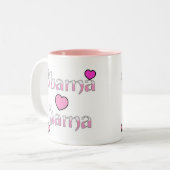 Rosa Herzen Tasse Obama-Mutter-3 (Vorderseite Links)