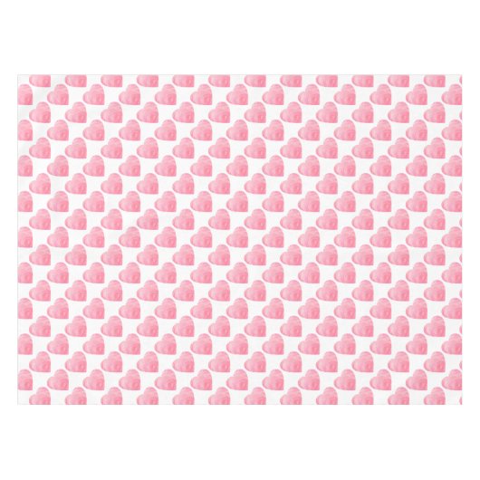 Rosa Herzen Tischdecke (Vorderseite (Horizontal))