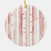 Rosa Herzen und Blumen Liebe   Keramik Ornament (Hinten)