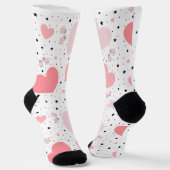 Rosa Herzen und Ferkel Socken (Gewinkelt)