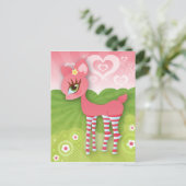 Rosa Herzen und Liebe Dez Postkarte (Stehend Vorderseite)