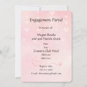 Rosa Herzen und Perlen Einladung (Vorderseite)