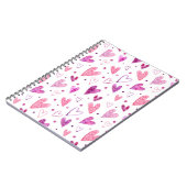 Rosa Herzen und Polka Punkte: Romantische Freude. Notizblock (Linke Seite)