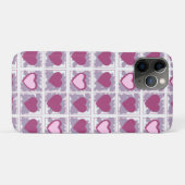 Rosa Herzen und Quadrate Liebe Xoxo Case-Mate iPhone Hülle (Rückseite (Horizontal))