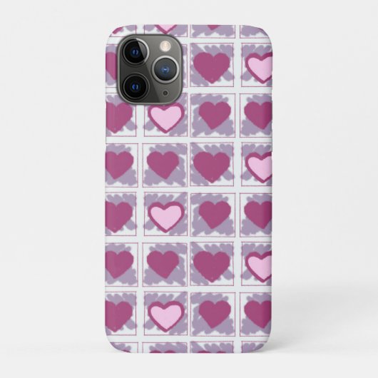 Rosa Herzen und Quadrate Liebe Xoxo Case-Mate iPhone Hülle (Rückseite)