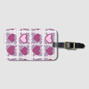 Rosa Herzen und Quadrate Liebe Xoxo Gepäckanhänger