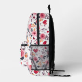 Rosa Herzen und Rose Bedruckter Rucksack (Rechts)