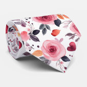 Rosa Herzen und Rose Krawatte (Gerollt)