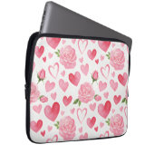 Rosa Herzen und Rose Laptopschutzhülle (Vorne Rechts)