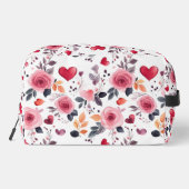 Rosa Herzen und Rose Waschbeutel (Rückseite)