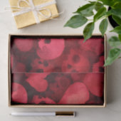 Rosa Herzen und Schädel Seidenpapier (Geschenk)