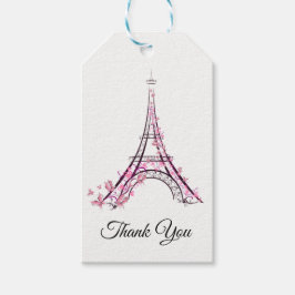 Rosa Herzen und Schmetterlinge Paris Eiffel Tower  Geschenkanhänger