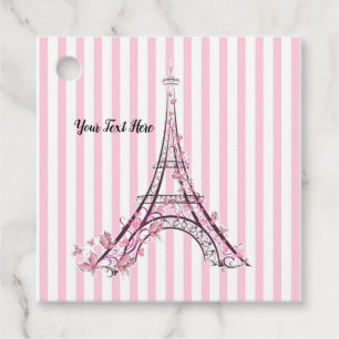 Rosa Herzen und Schmetterlinge Paris Eiffel Tower  Geschenkanhänger