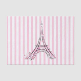 Rosa Herzen und Schmetterlinge Paris Eiffel Tower  Seidenpapier