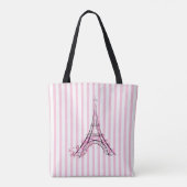 Rosa Herzen und Schmetterlinge Paris Eiffelturm Tasche (Rückseite)