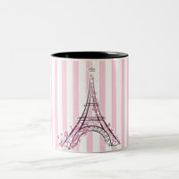 Rosa Herzen und Schmetterlinge Paris Eiffelturm