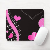 Rosa Herzen und Sterne - Mousepad (Mit Mouse)