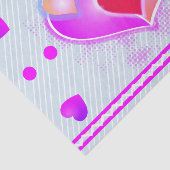 Rosa Herzen und Streifen Seidenpapier (Ausschnitt)