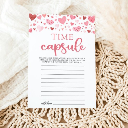 Rosa Herzen Valentine Baby Dusche Time Kapsel Einladung