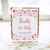 Rosa Herzen Valentine Bücher für Babydusche Poster