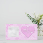 Rosa Herzen Valentine Foto-Karten Feiertagskarte (Stehend Vorderseite)