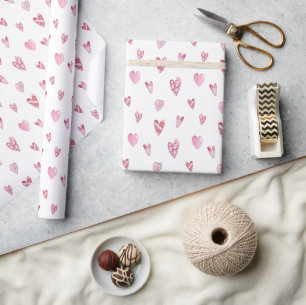 Rosa Herzen Valentinstag Geschenkpapier