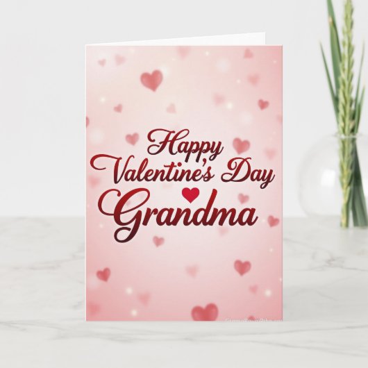 Rosa Herzen Valentinstag Oma Karte (Vorderseite)