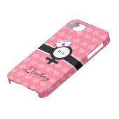 Rosa Herzen+Weibliches Case-Mate iPhone Hülle (unten)