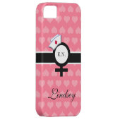 Rosa Herzen+Weibliches Case-Mate iPhone Hülle (Rückseite/rechts)