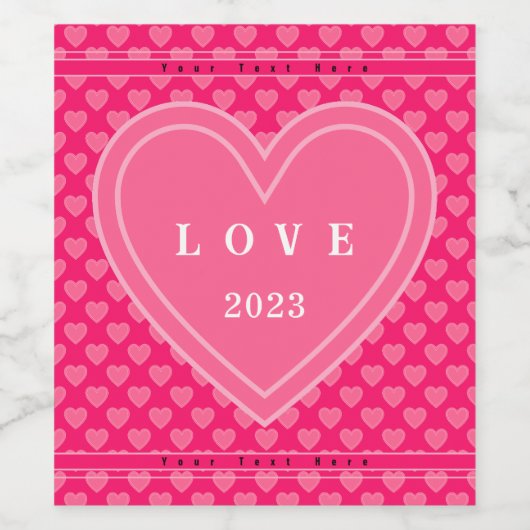 Rosa Herzen Weinetikett (Einzelnes Label)