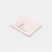 Rosa Herzen Weiße Katzen Liebe Post-it Klebezettel (angewinkelt)