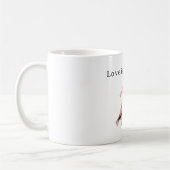 Rosa Herzen Weiße Vögel Liebe  Kaffeetasse (Links)