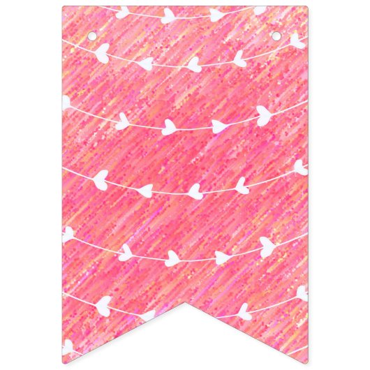 Rosa Herzen Wimpelkette (Dritte Fahne)