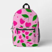 Rosa Herzform Kirschen Valentine Bedruckter Rucksack (Vorderseite)