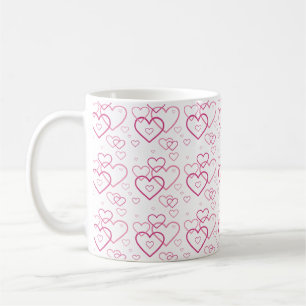 Rosa Herzformen-Muster Kaffeetasse