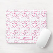 Rosa Herzformen Muster mit Individuelle Name Mousepad (Mit Mouse)