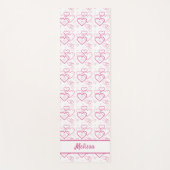 Rosa Herzformen Muster mit Individuelle Name Yogamatte (Vorderseite)