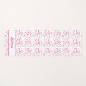 Rosa Herzformen Muster mit Individuelle Name Yogamatte (Vorderseite (Horizontal))