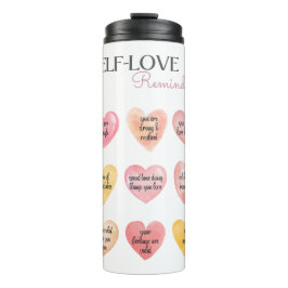 Rosa herzförmige positive Erinnerungen für die Lie Thermosbecher