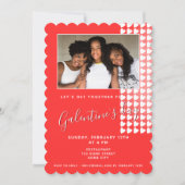 Rosa Herzfreund Foto Galentinstag Einladung (Vorderseite)