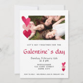 Rosa Herzfreund Foto Galentinstag Einladung (Vorderseite)