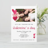 Rosa Herzfreund Foto Galentinstag Einladung (Stehend Vorderseite)