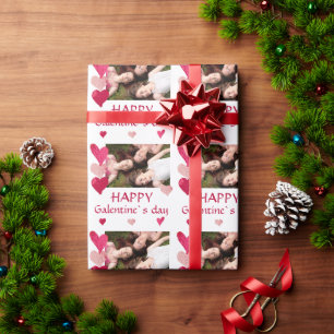 Rosa Herzfreund Foto Galentinstag Geschenkpapier