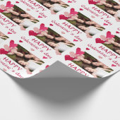 Rosa Herzfreund Foto Galentinstag Geschenkpapier (Ecke)