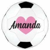 Rosa Herzfußball mit individuelle Name Fußball (Vorderseite)