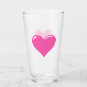 Rosa Herzglas Glas (Rückseite)