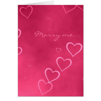 Rosa Herzheiratantragkarte