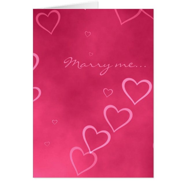 Rosa Herzheiratantragkarte (Vorne)