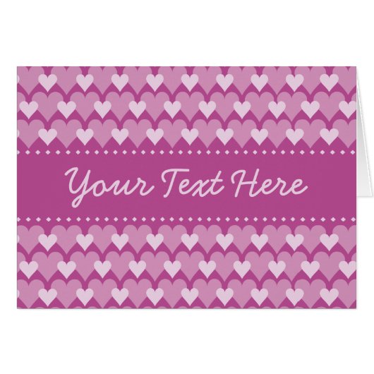 Rosa Herzkarte, anpassen (Vorderseite (Horizontal))