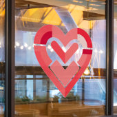 Rosa Herzklammer Fensteraufkleber